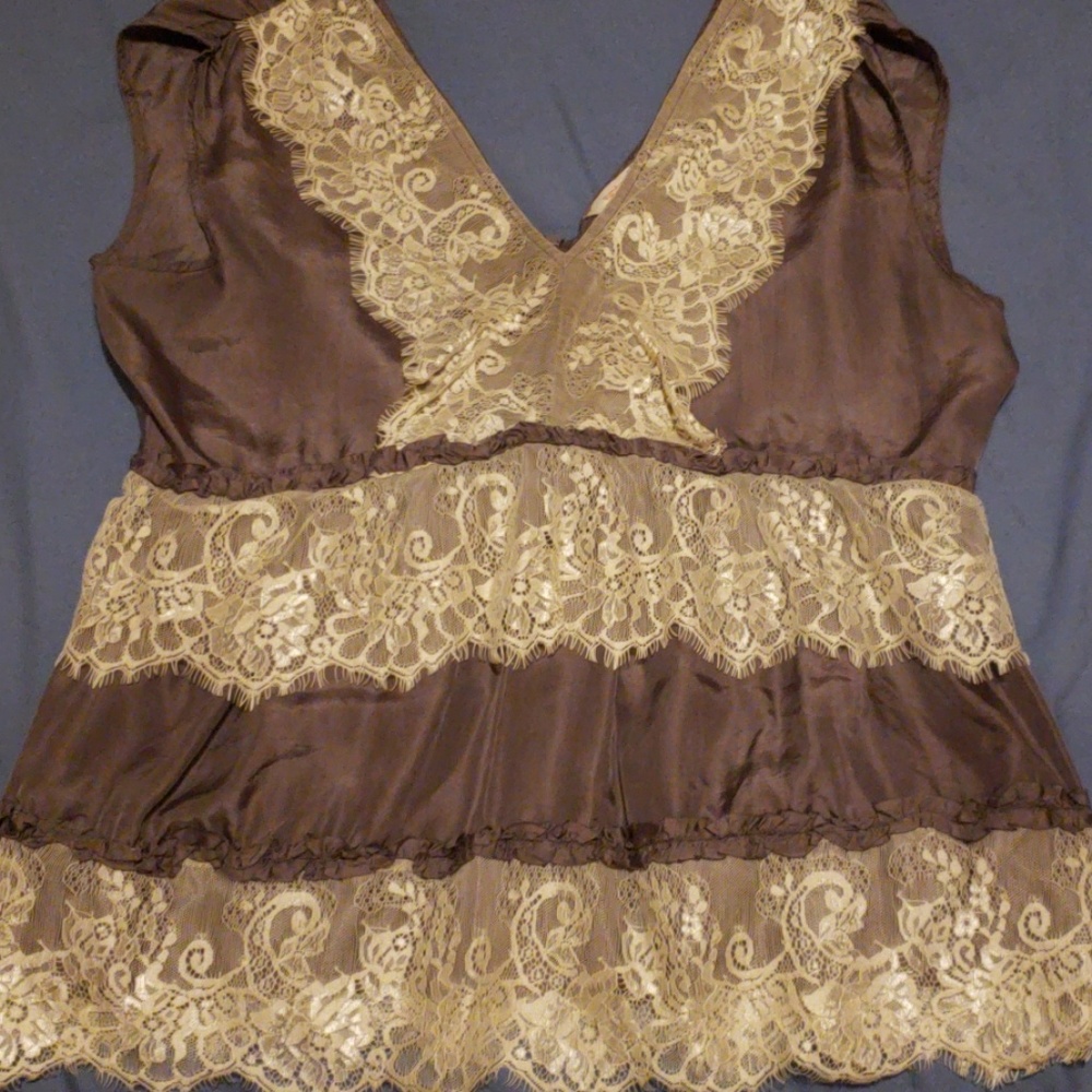 V neck silk top